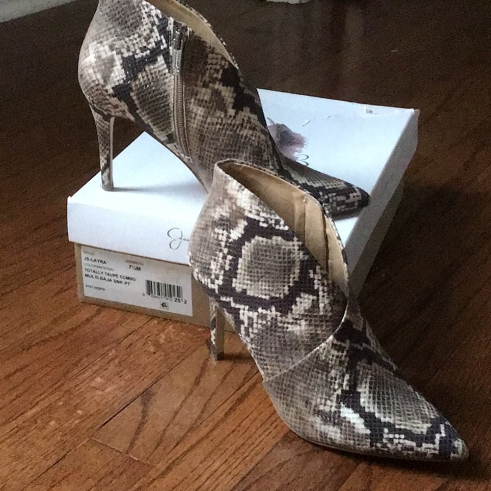 Jessica Simpson snake print booties